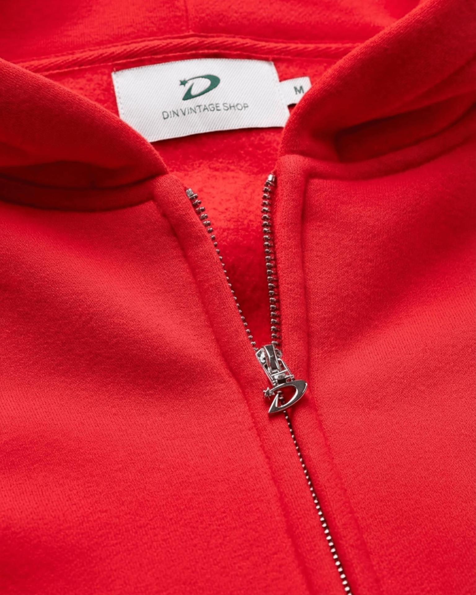 OVERSIZED ZIP HOODIE - RED