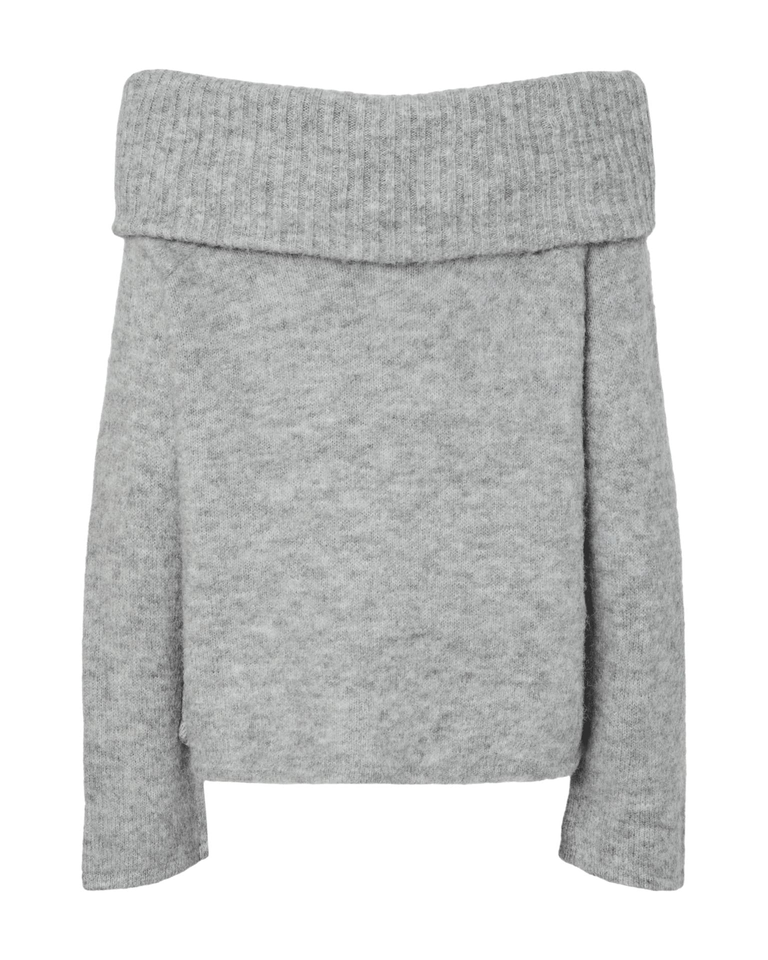 PAM OFF SHOULDER STRIK - MEDIUM GREY MELANGE