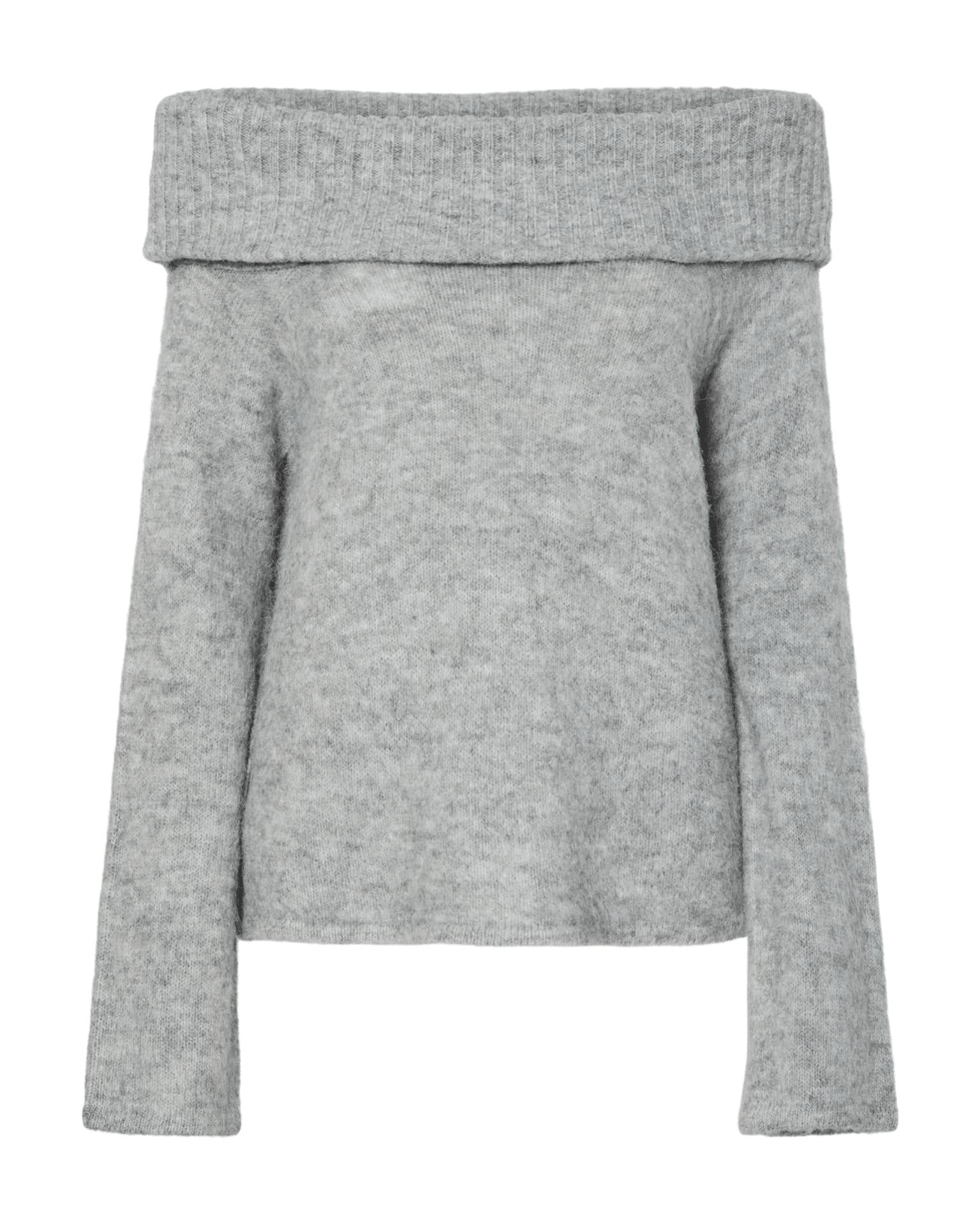 PAM OFF SHOULDER STRIK - MEDIUM GREY MELANGE