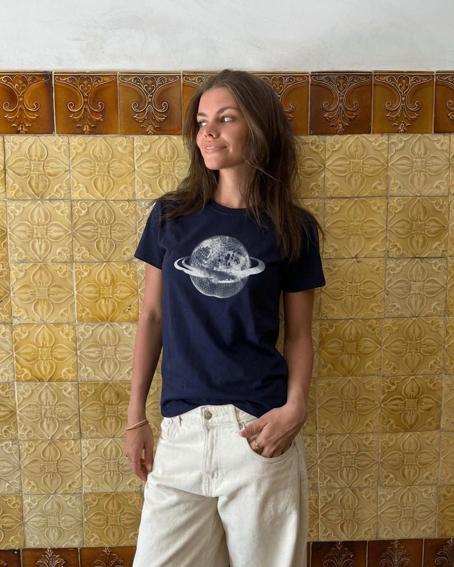 PLANET DISCO (white), BABYTEE - NAVY