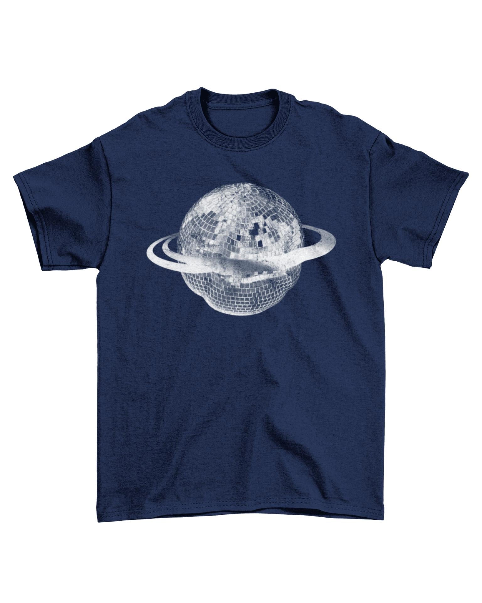 PLANET DISCO (hvid) UNISEX T-SHIRT - NAVY