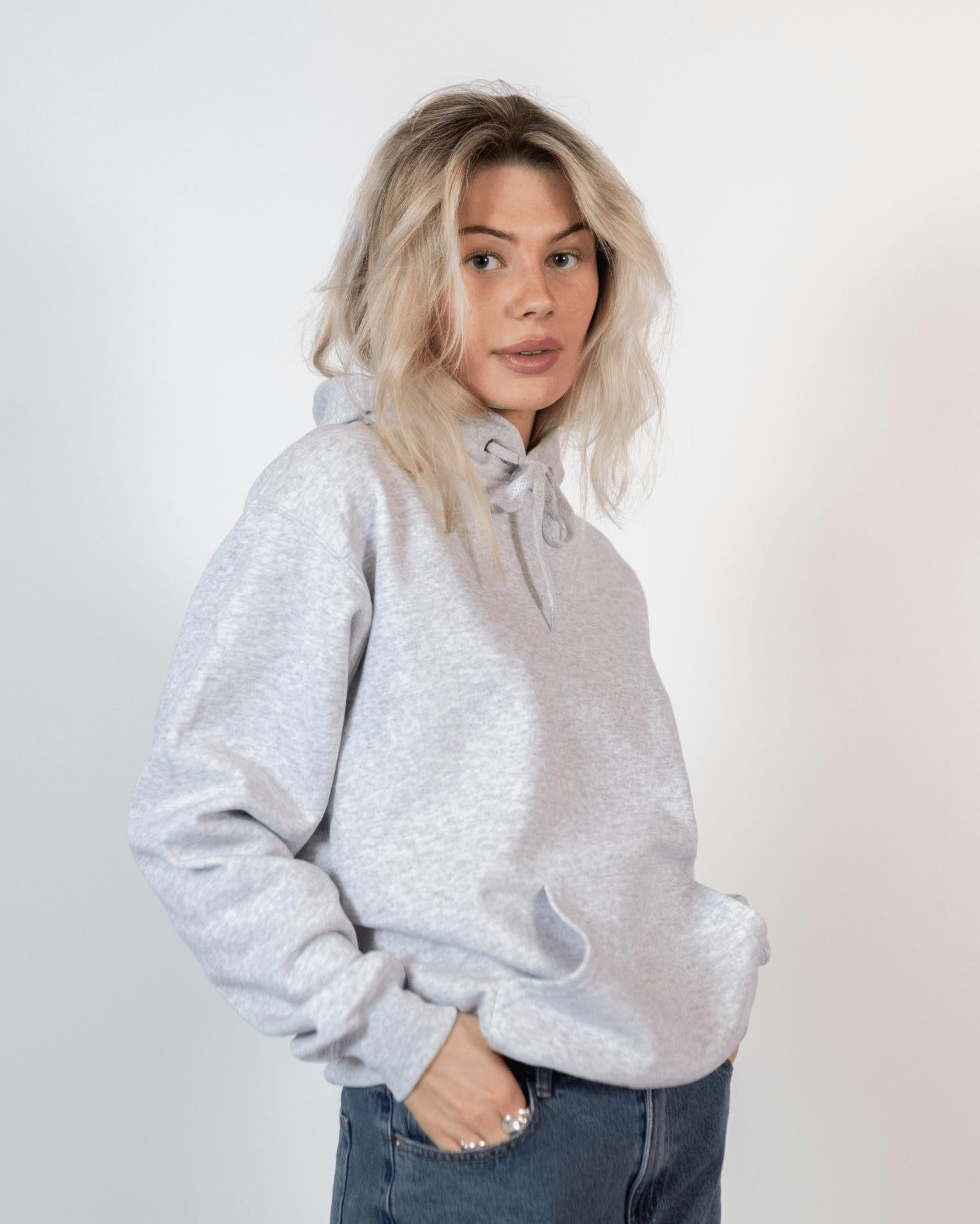 PLANET DISCO (pink) HOODIE (rygprint) - GREY