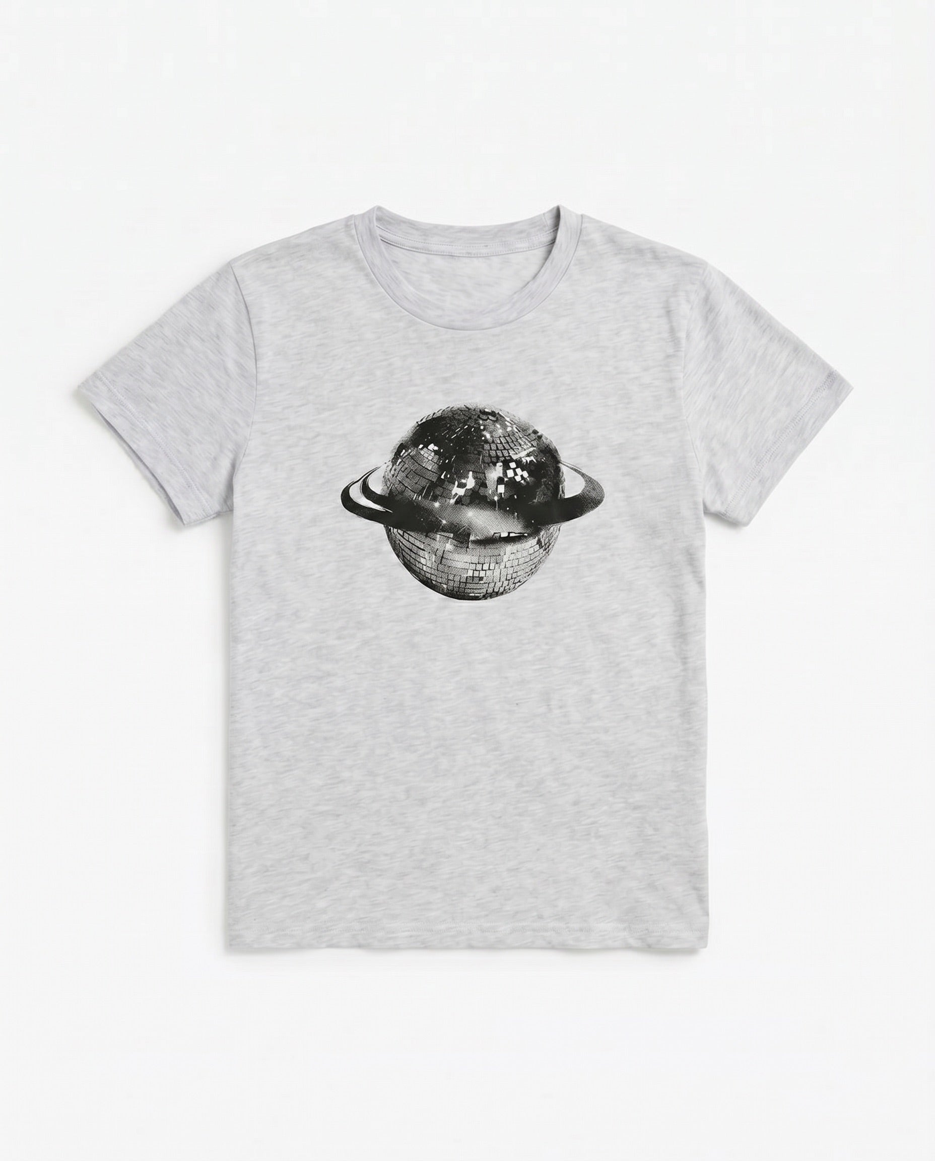 PLANET DISCO (sort), BABY TEE - GRÅ - Dinvintageshop