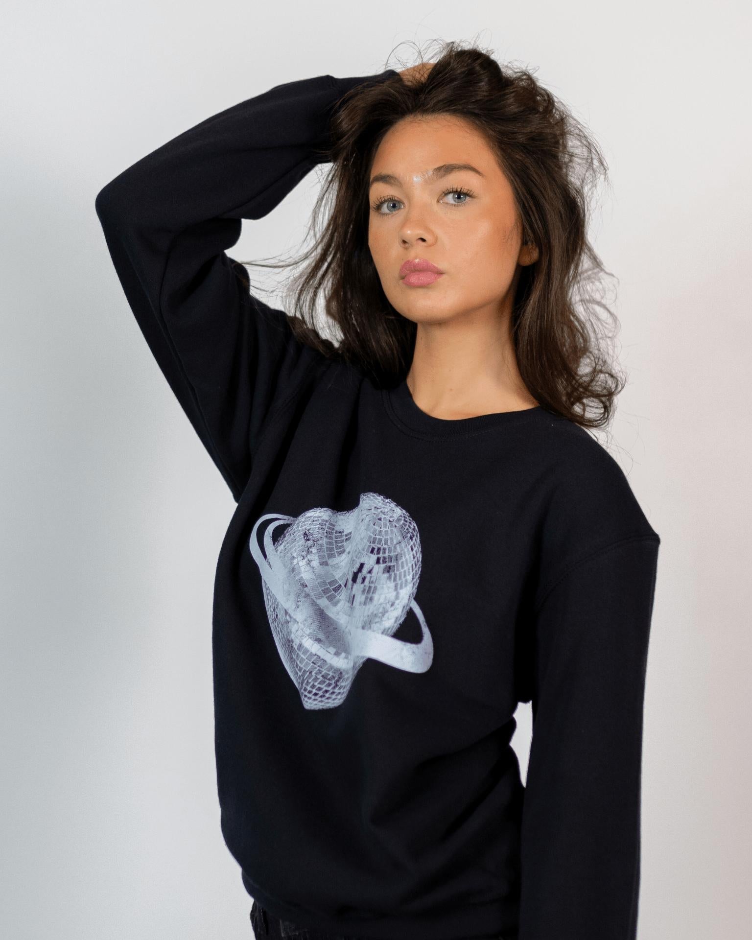 PLANET DISCO (white) SWEAT - BLACK