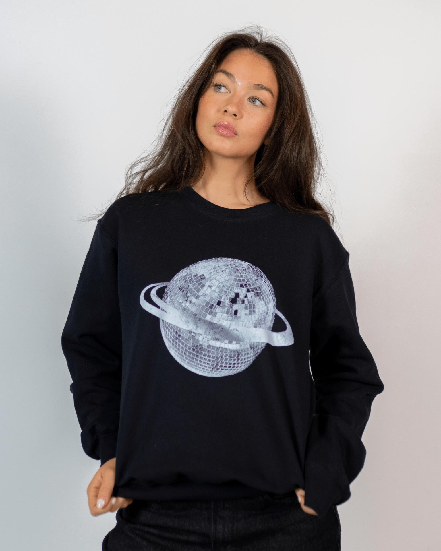 PLANET DISCO (white) SWEAT - BLACK