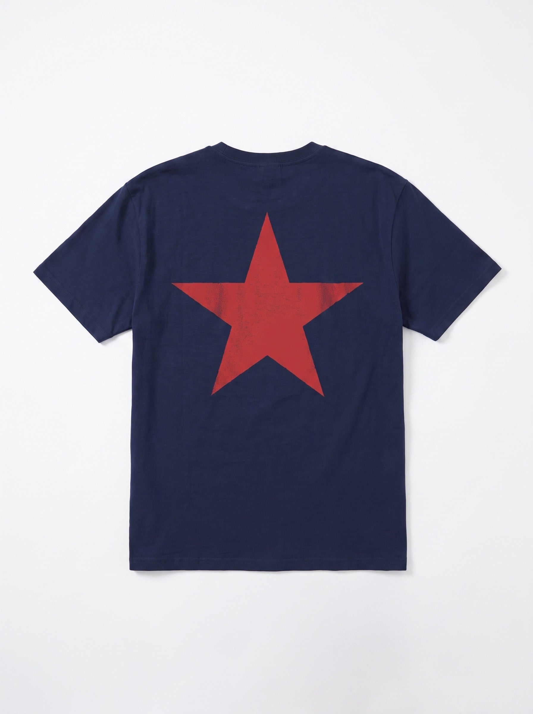 RED STAR (rygprint) UNISEX T-SHIRT - NAVY - Dinvintageshop