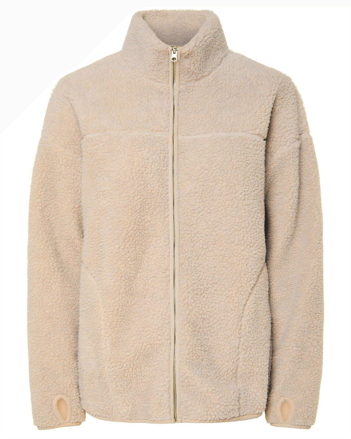 SADIA TEDDY JACKET - SILVER GRAY - Dinvintageshop