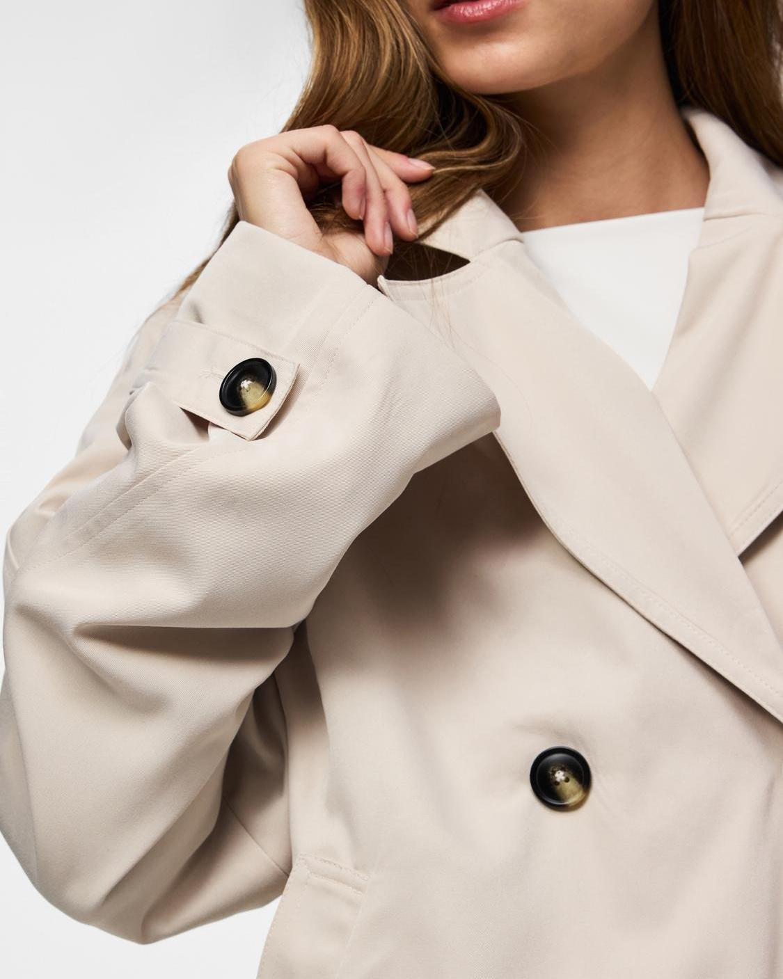 SCARLETT SHORT TRENCHCOAT - SILVER GRAY