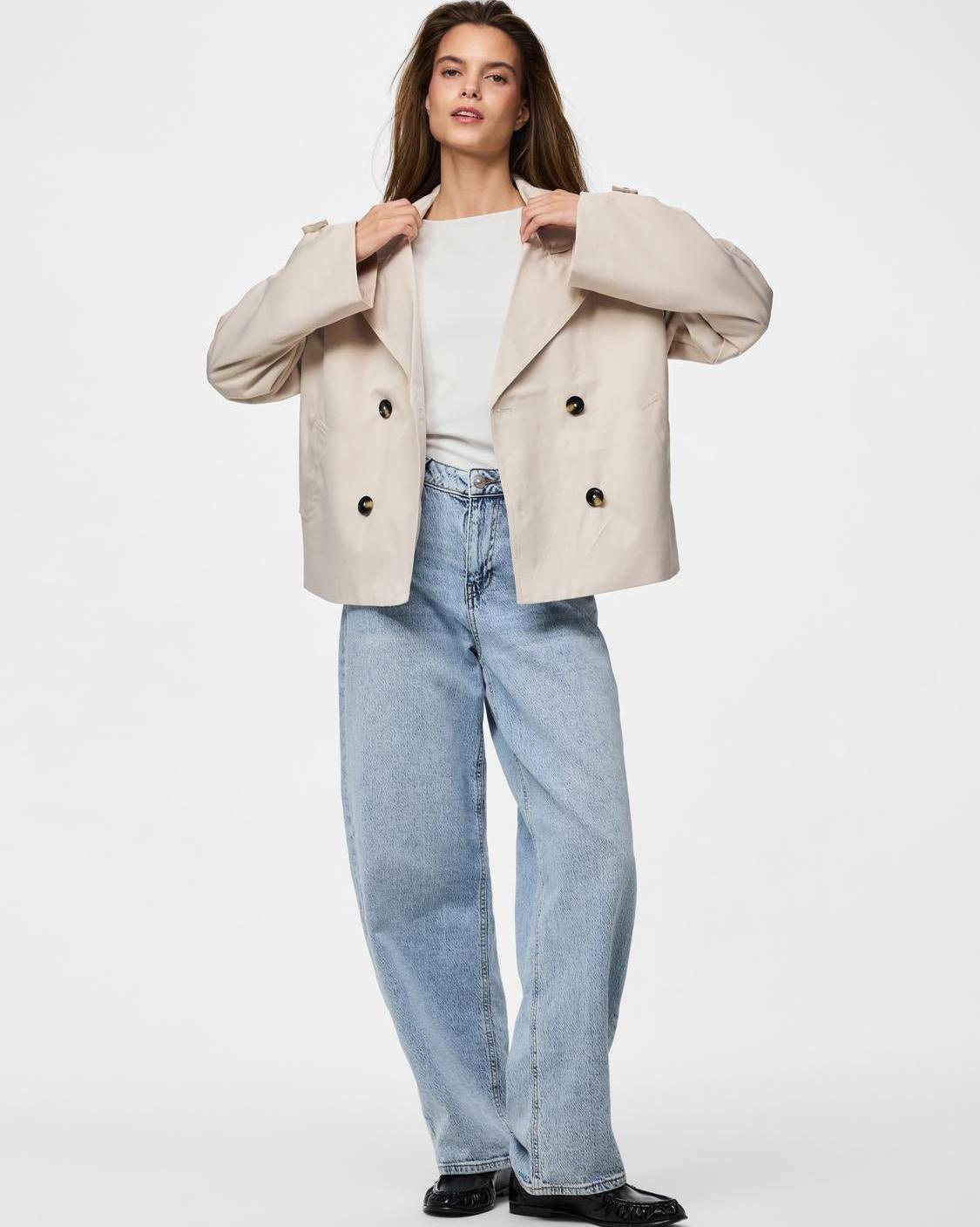 SCARLETT SHORT TRENCHCOAT - SILVER GRAY