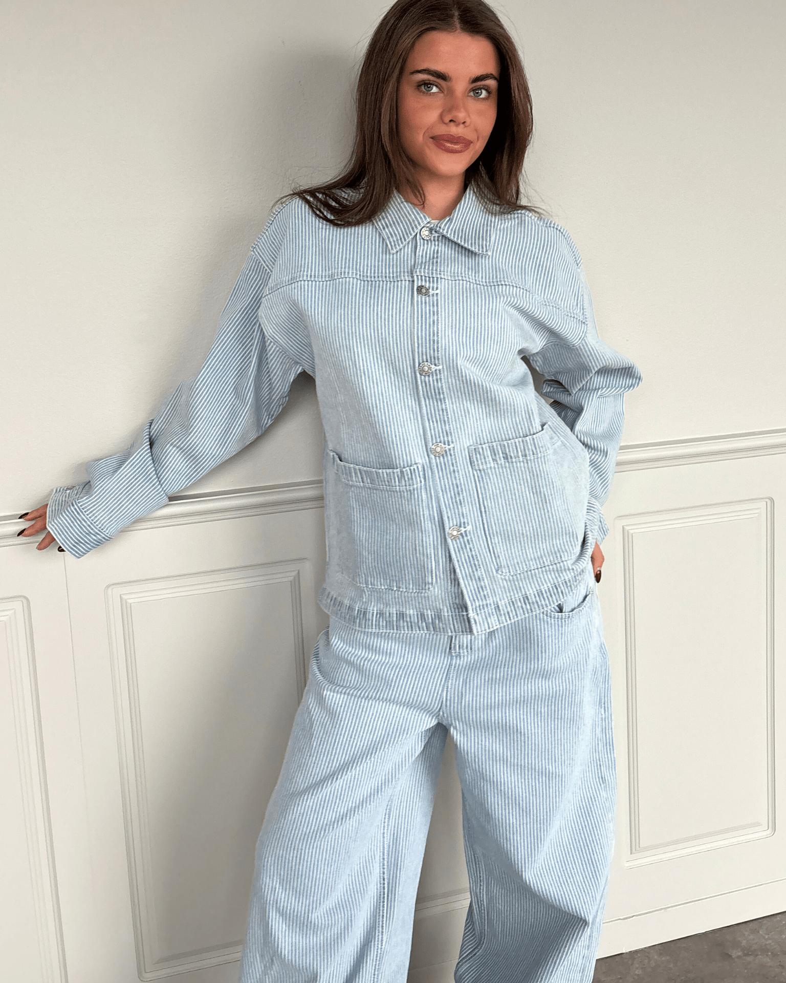 SIA DENIM JACKET - LIGHT STRIPE