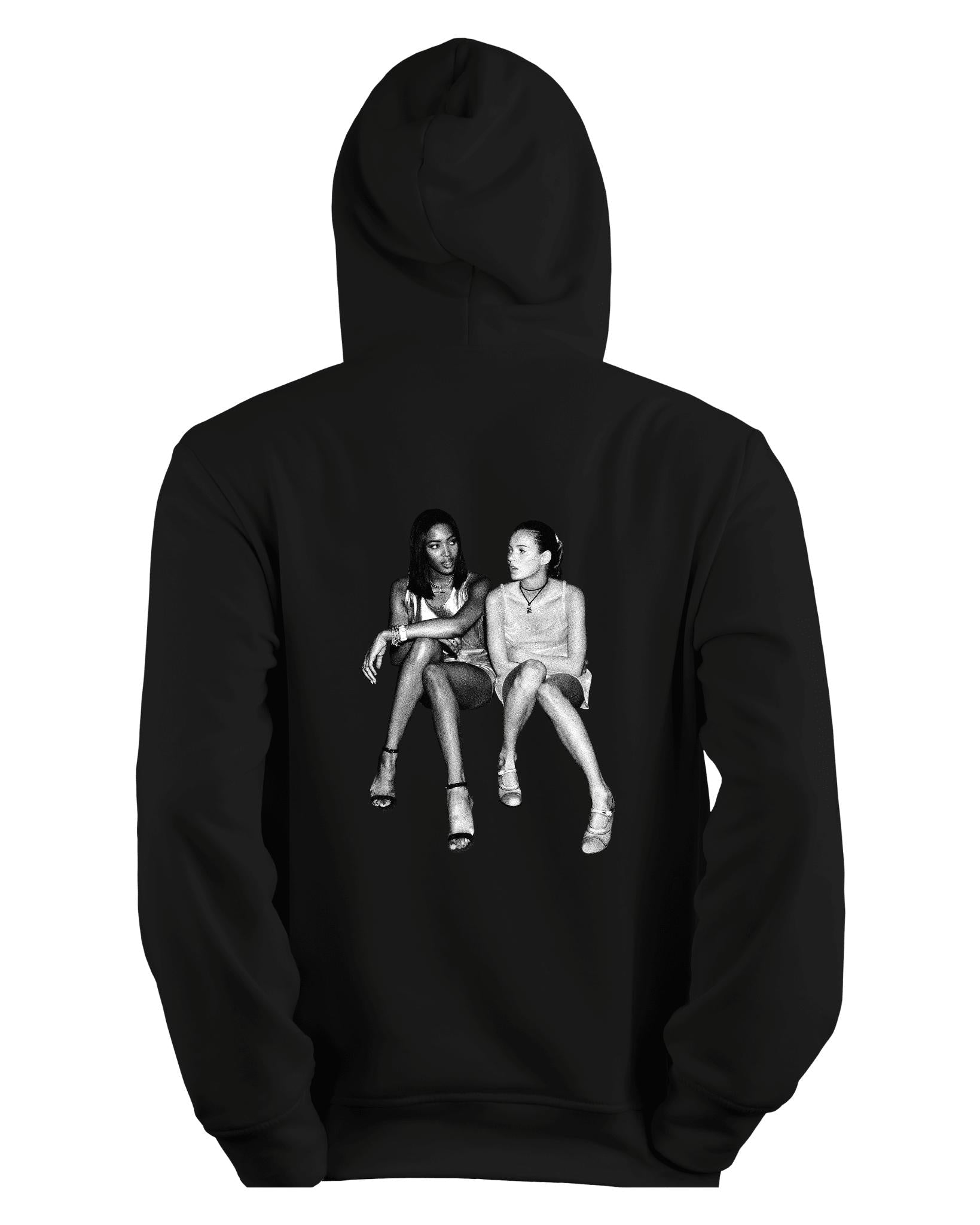SUPERMODELS HOODIE (rygprint) - BLACK