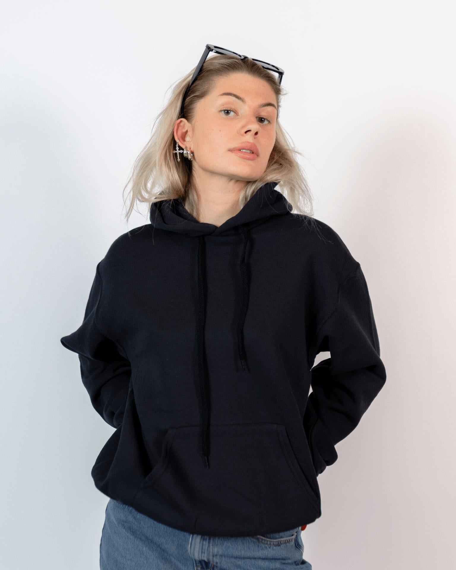 SUPERMODELS HOODIE (rygprint) - BLACK