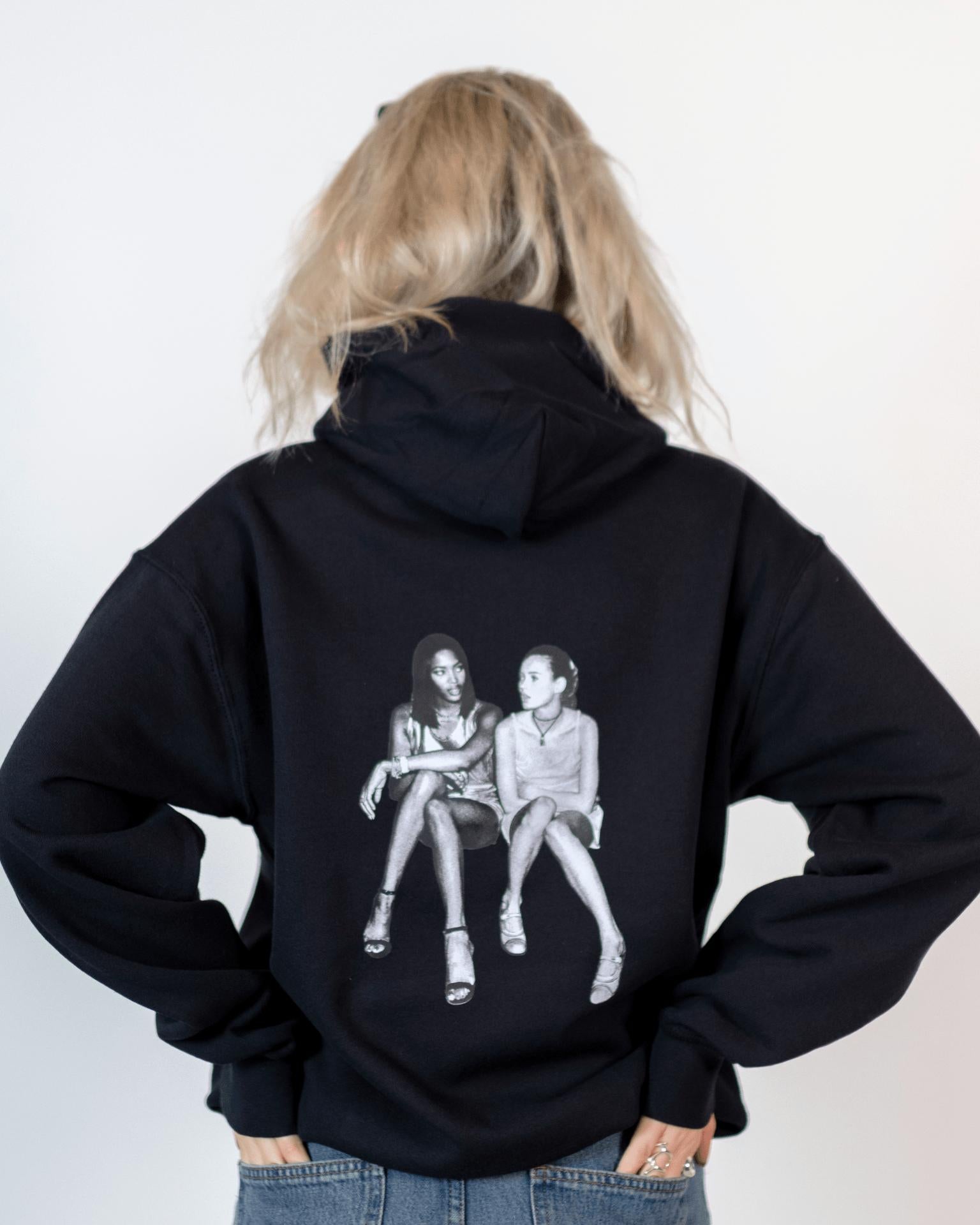 SUPERMODELS HOODIE (rygprint) - BLACK