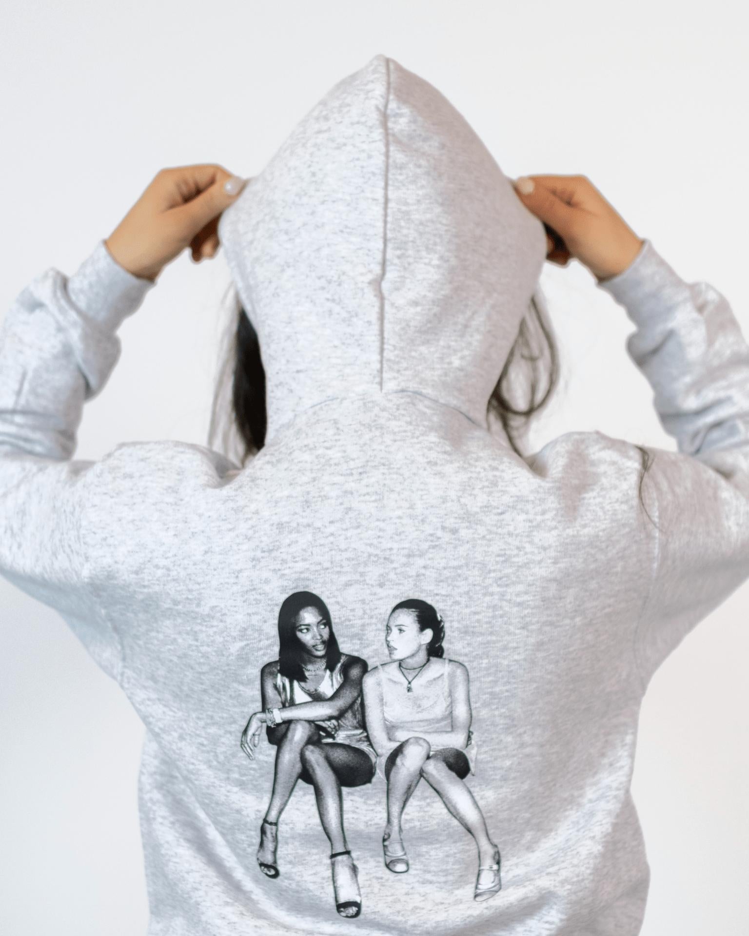 SUPERMODELS HOODIE (rygprint) - GREY