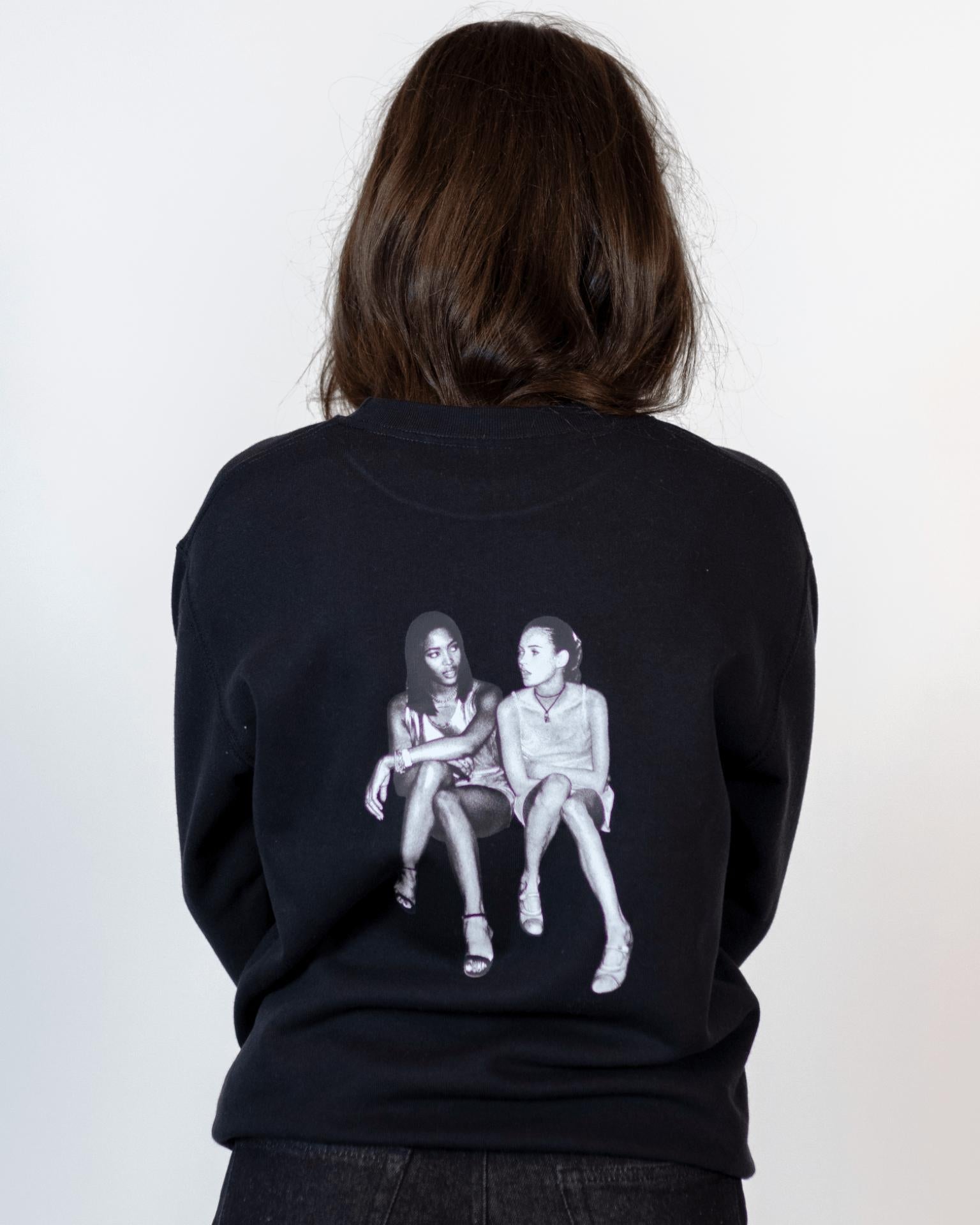 SUPERMODELS SWEAT (rygprint) - BLACK