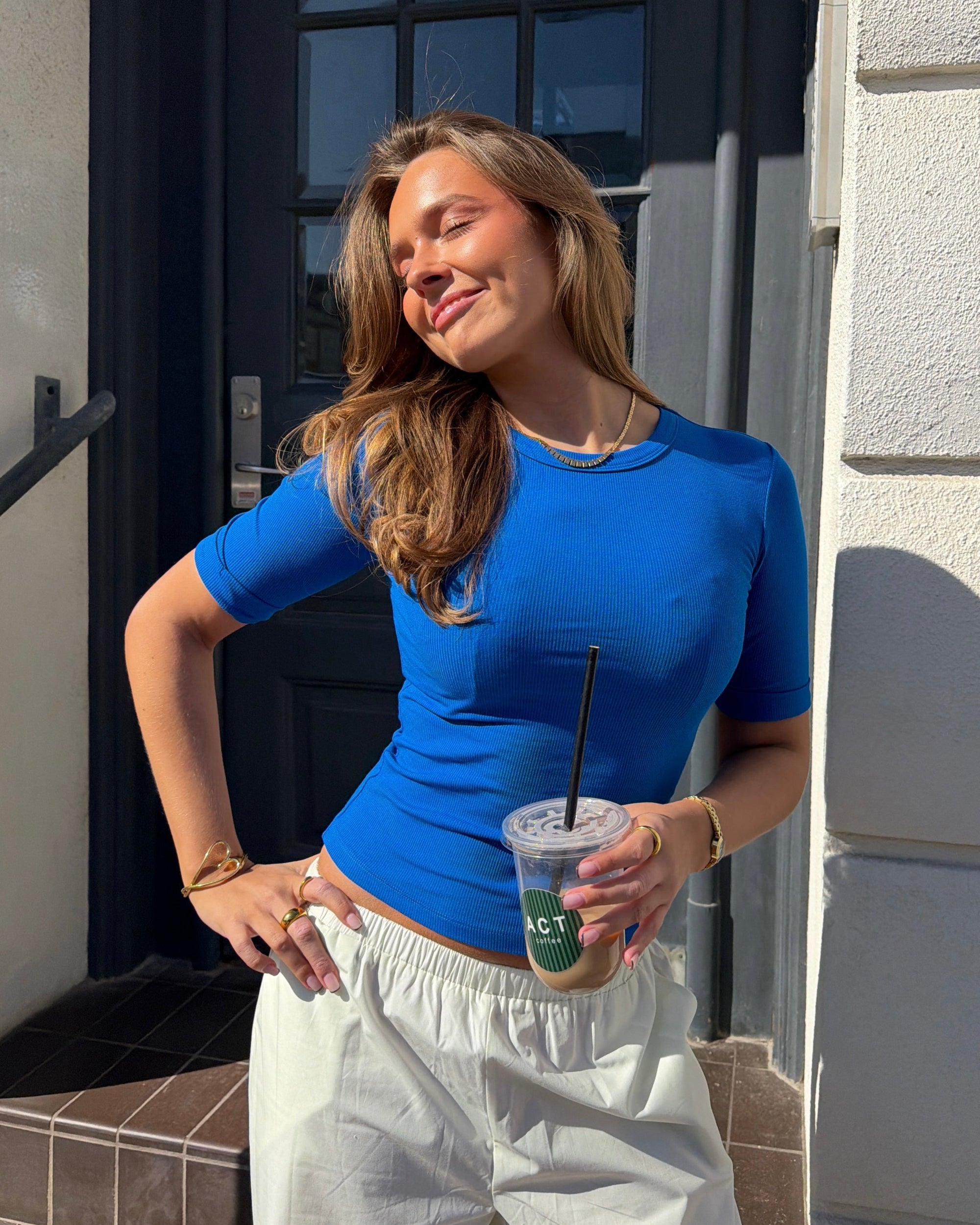 TINE 3/4 SLEEVE T-SHIRT - ROYAL BLUE