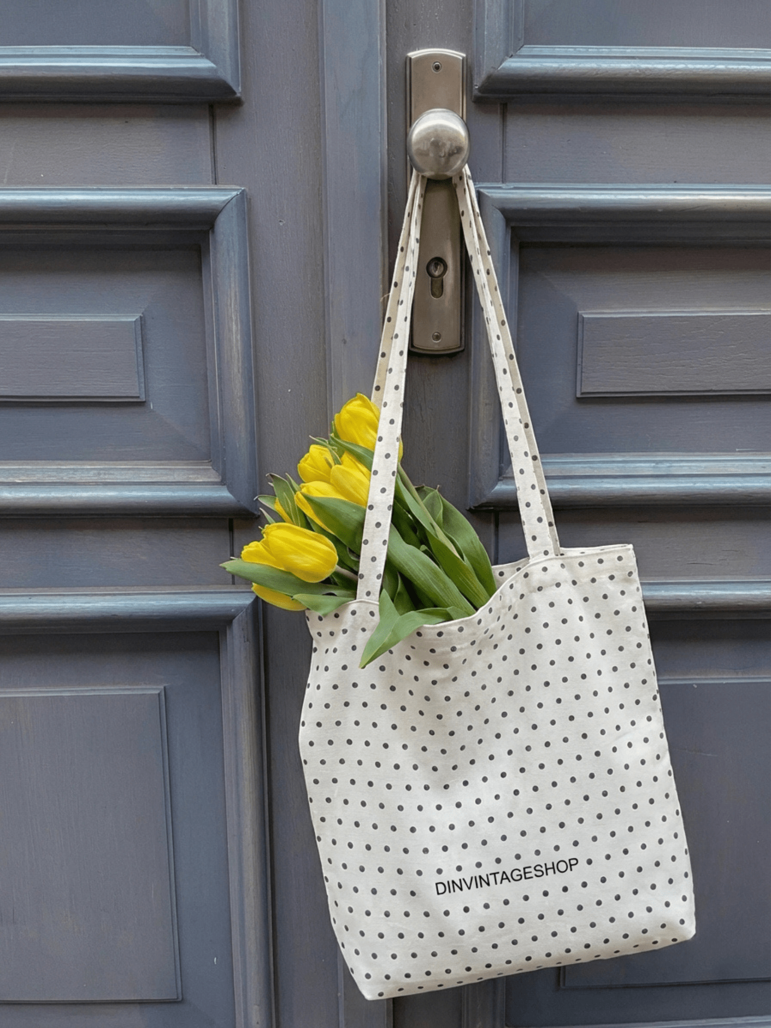 TOTEBAG - BLACK DOTS