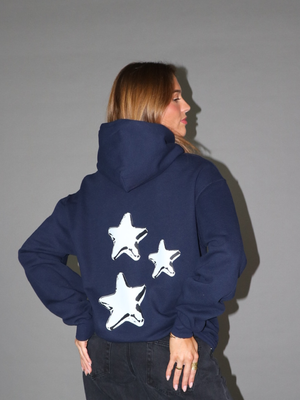 METALIC STARS HOODIE (rygprint) - NAVY