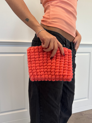 CROCHET CLUTCH - CORAL