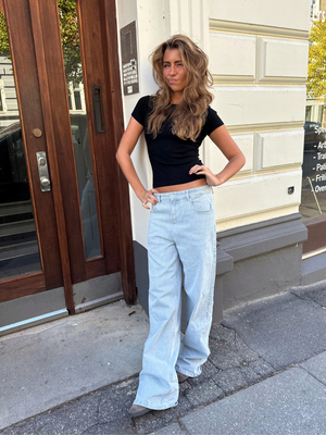 ALMA JEANS - LIGHT STRIPE (MIDWAIST)