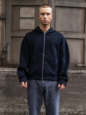 ASH SCUBA ZIP HOODIE - BLACK