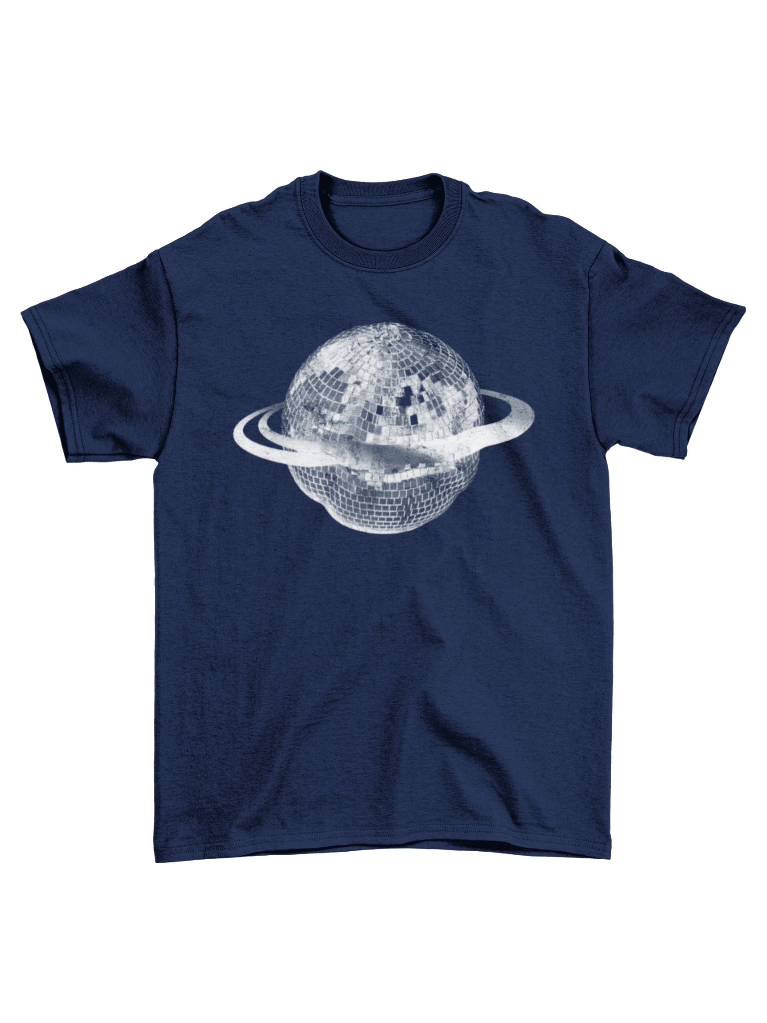 PLANET DISCO (hvid) UNISEX T-SHIRT - NAVY