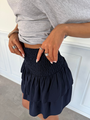 MILLA RUFFLE SKIRT - NAVY
