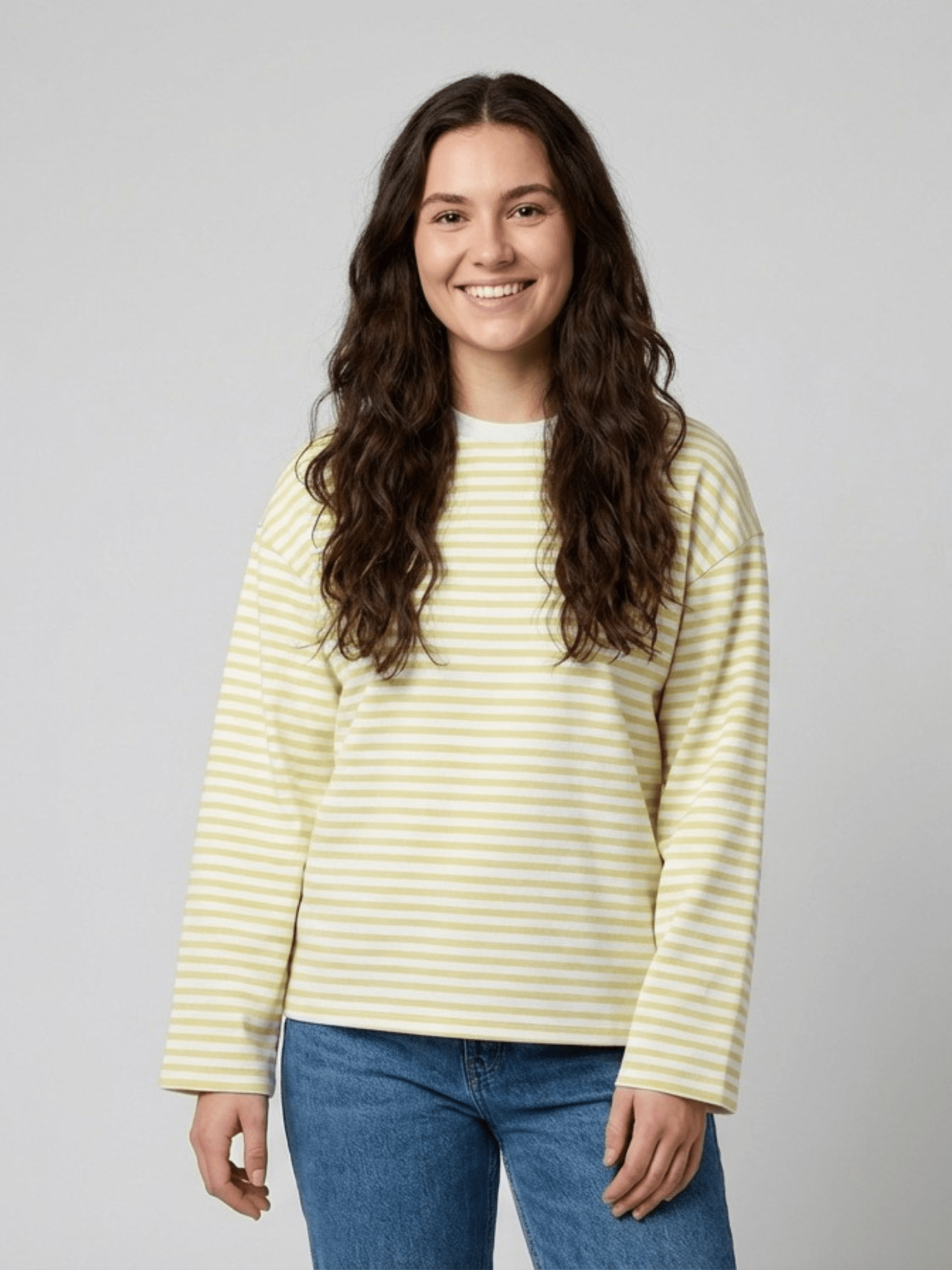 SADIE GESTREIFTES LANGJACKES T-SHIRT - HELLWEISS/FRANZÖSISCH-VANILLE