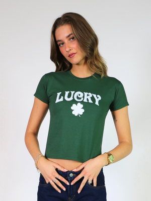 CLOVER LUCKY TEE - MØRK GRØN