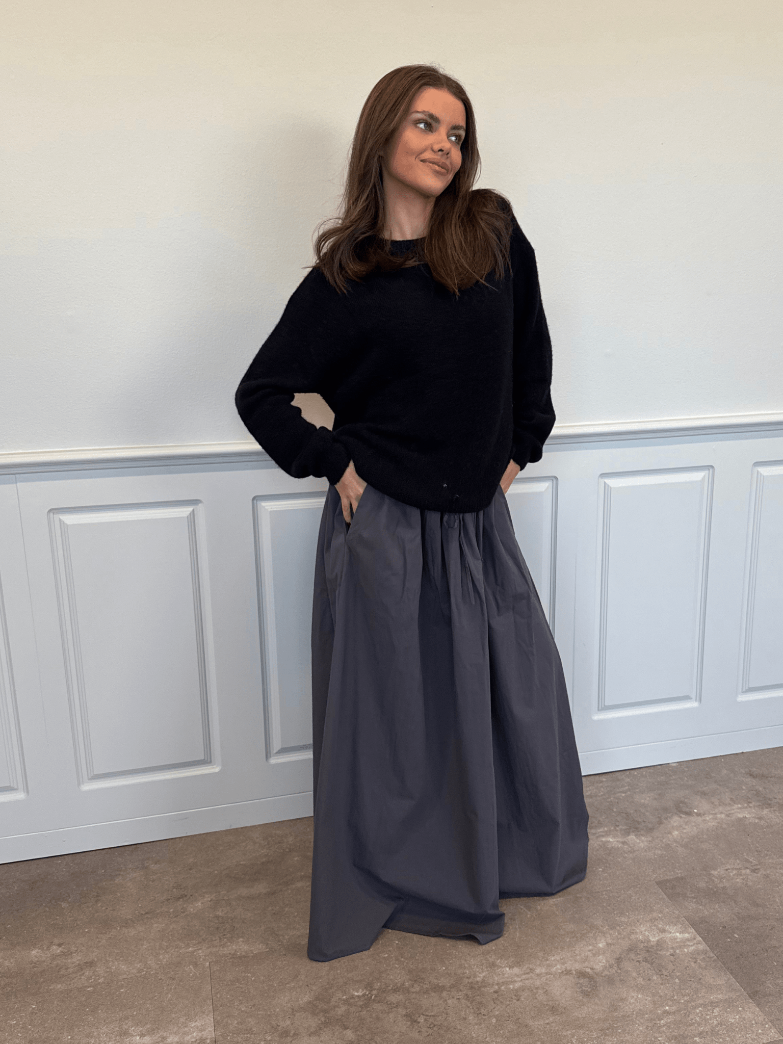 CARO MAXI SKIRT - DARK GREY