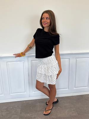 MILLA RUFFLE SKIRT/TOP - WHITE DOT