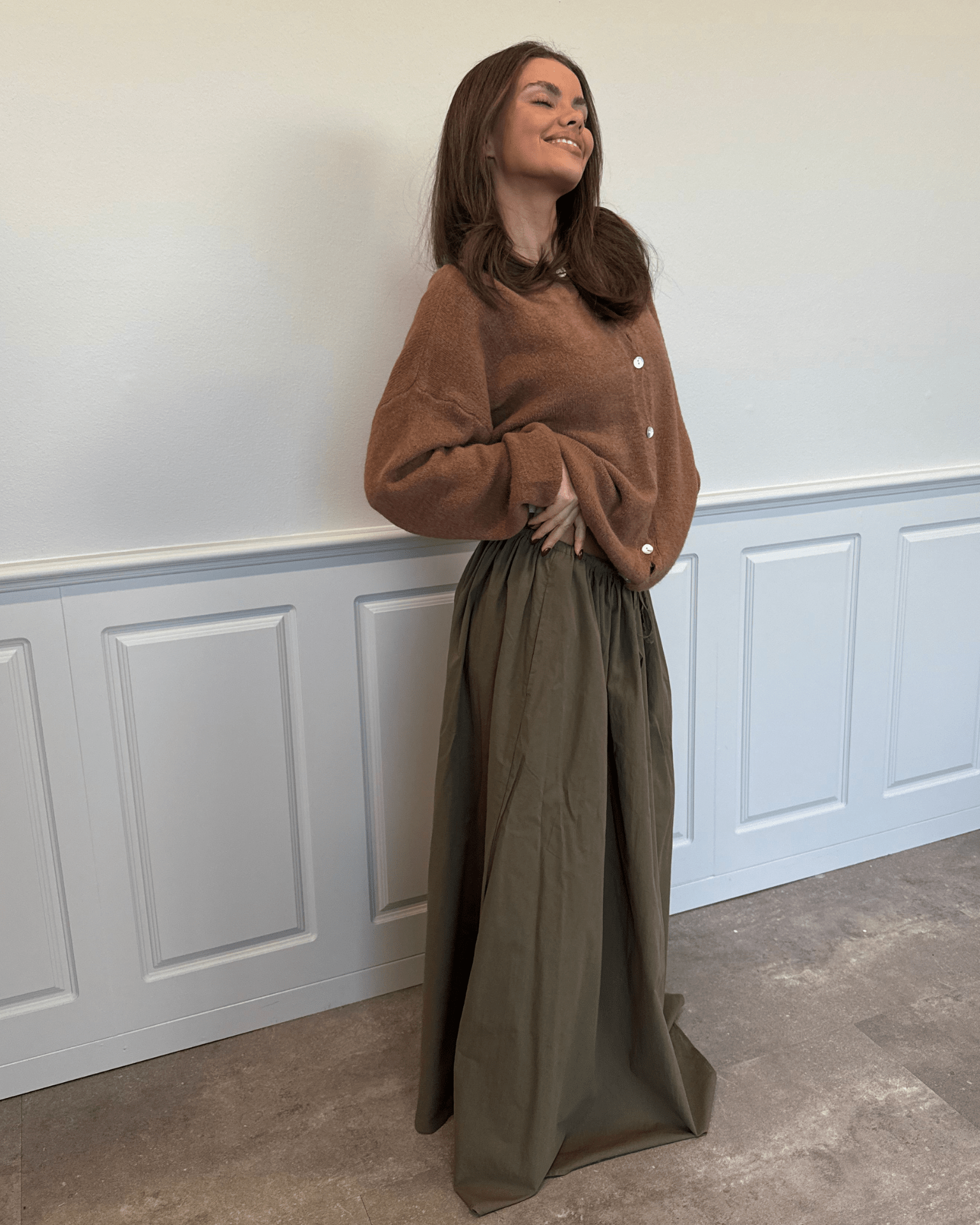 CARO MAXI SKIRT - ARMY