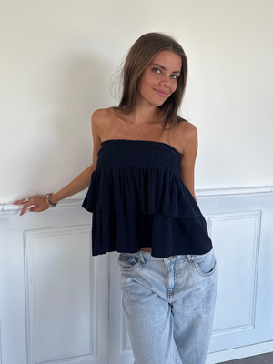 MILLA RUFFLE SKIRT - NAVY