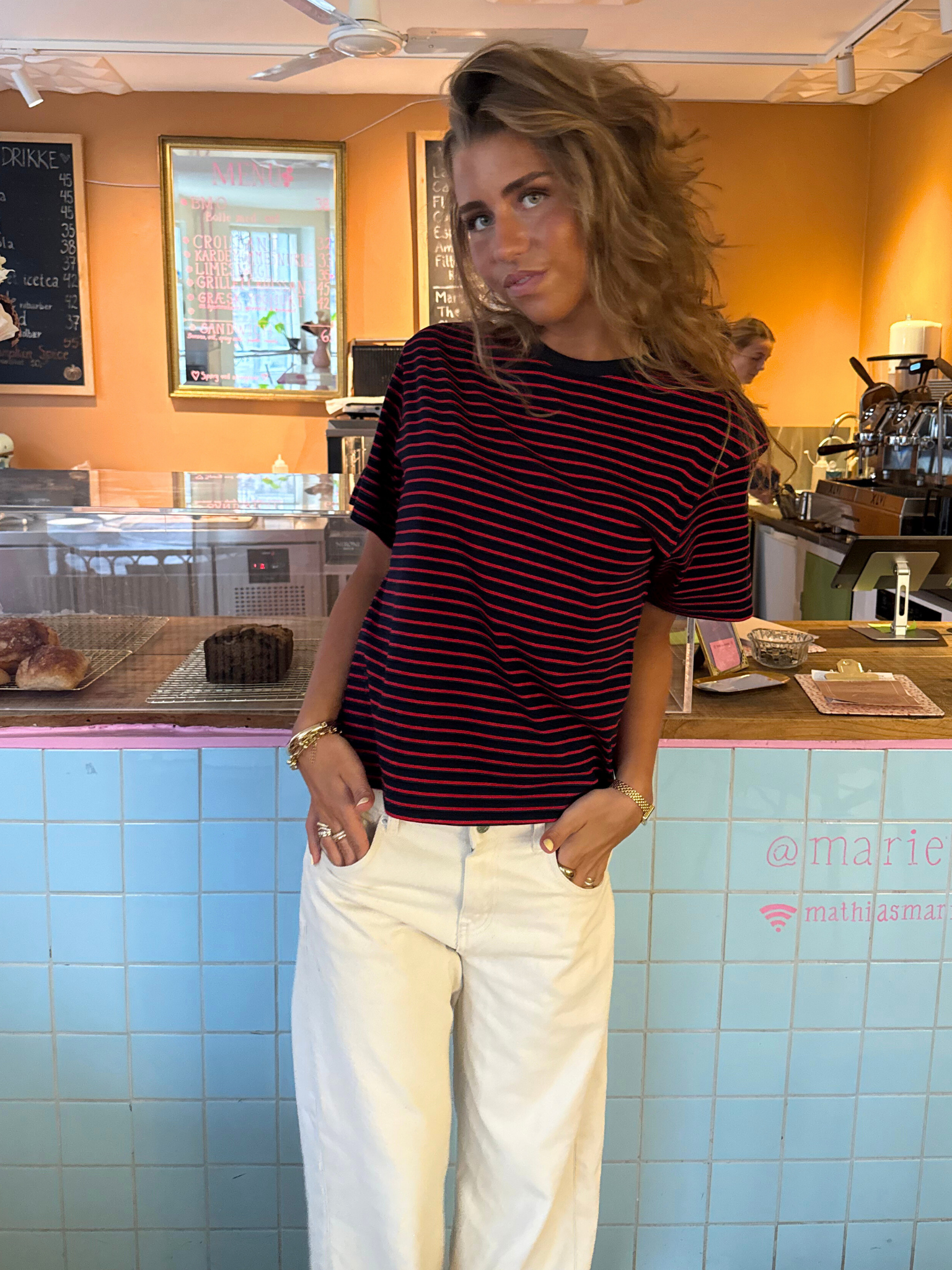 Lucky Stripe T-Shirt - Marineblau/Rot