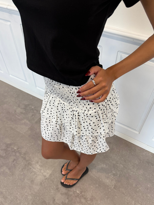 MILLA RUFFLE SKIRT/TOP - WHITE DOT