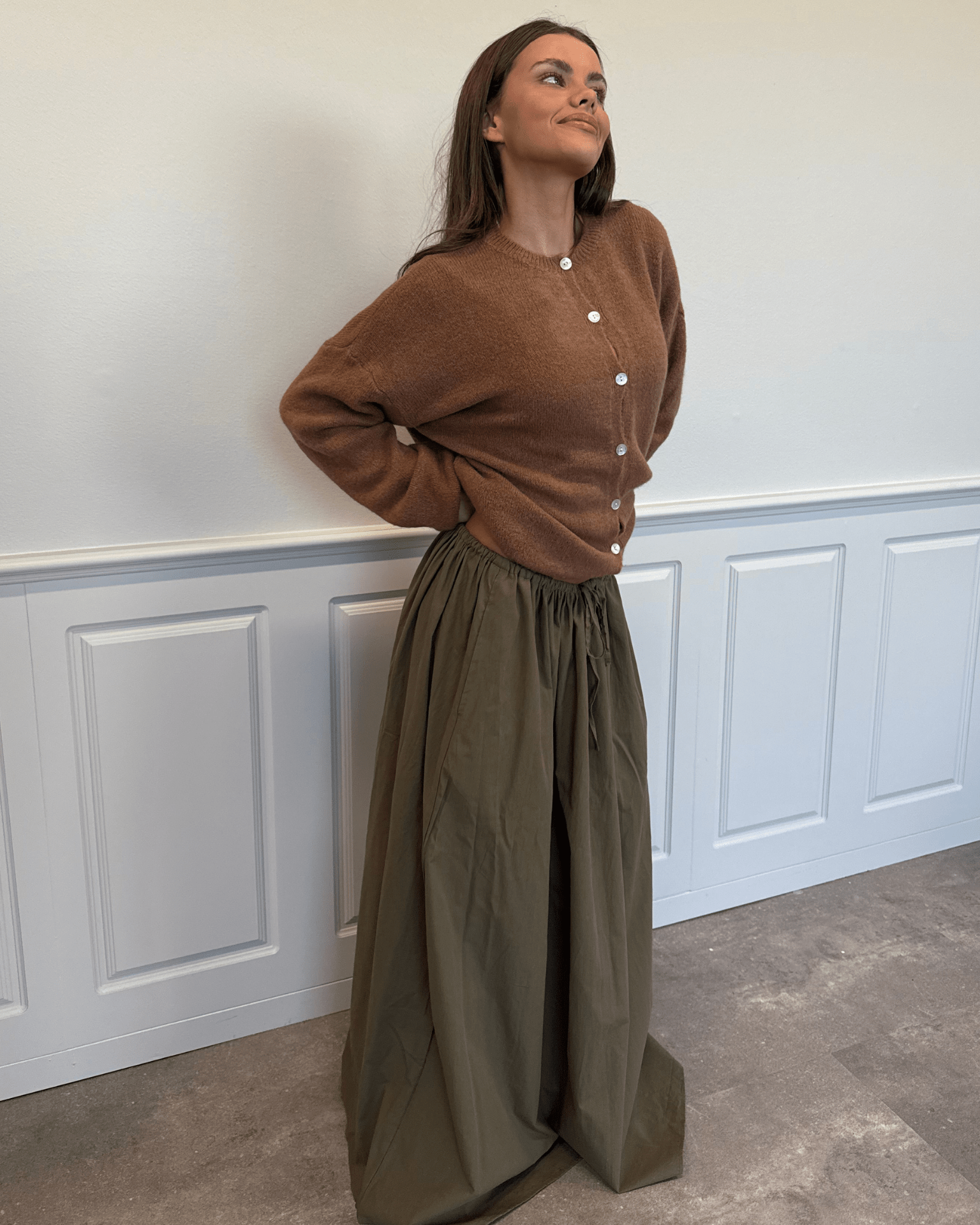 CARO MAXI SKIRT - ARMY