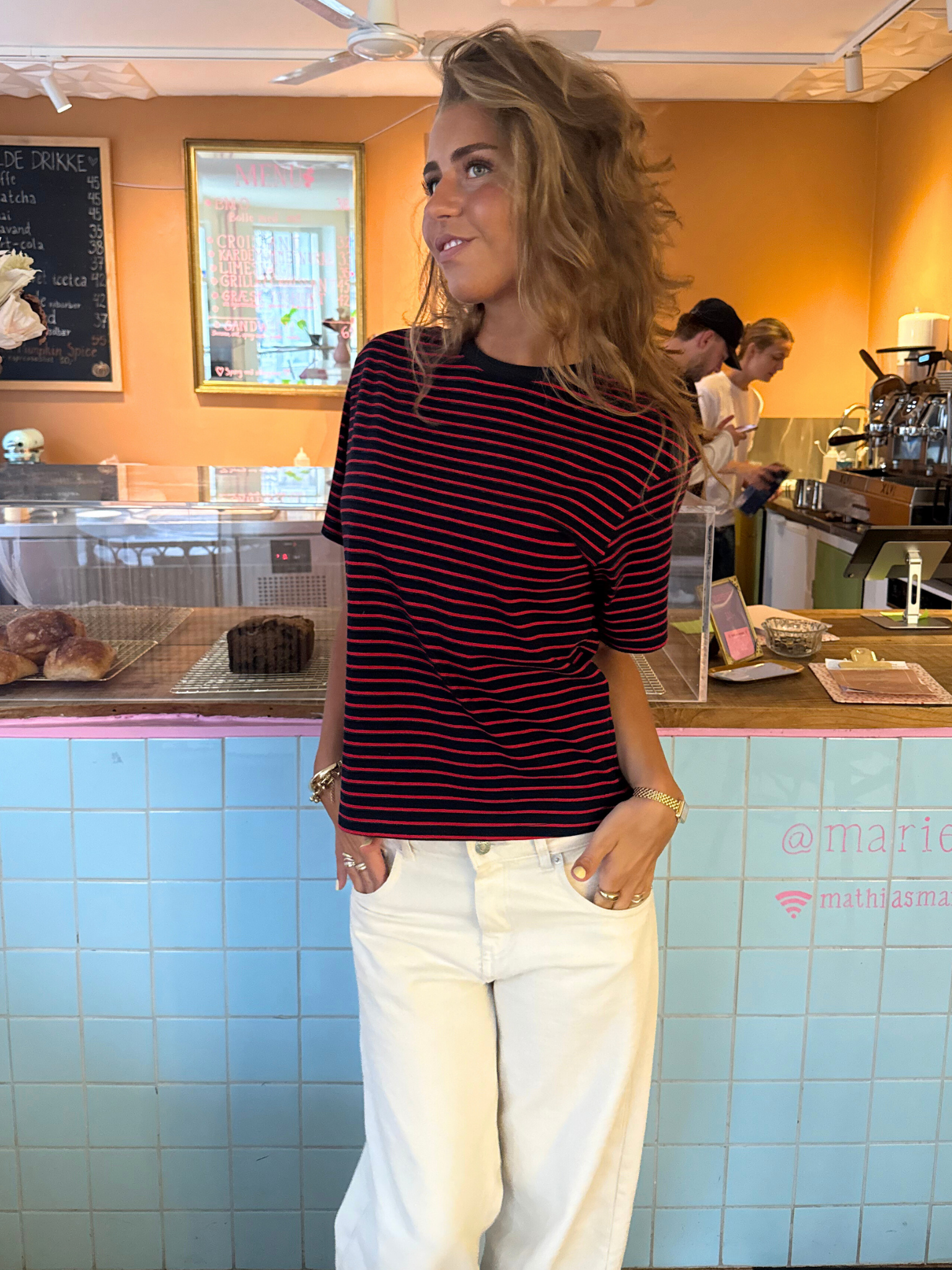 Lucky Stripe T-Shirt - Marineblau/Rot