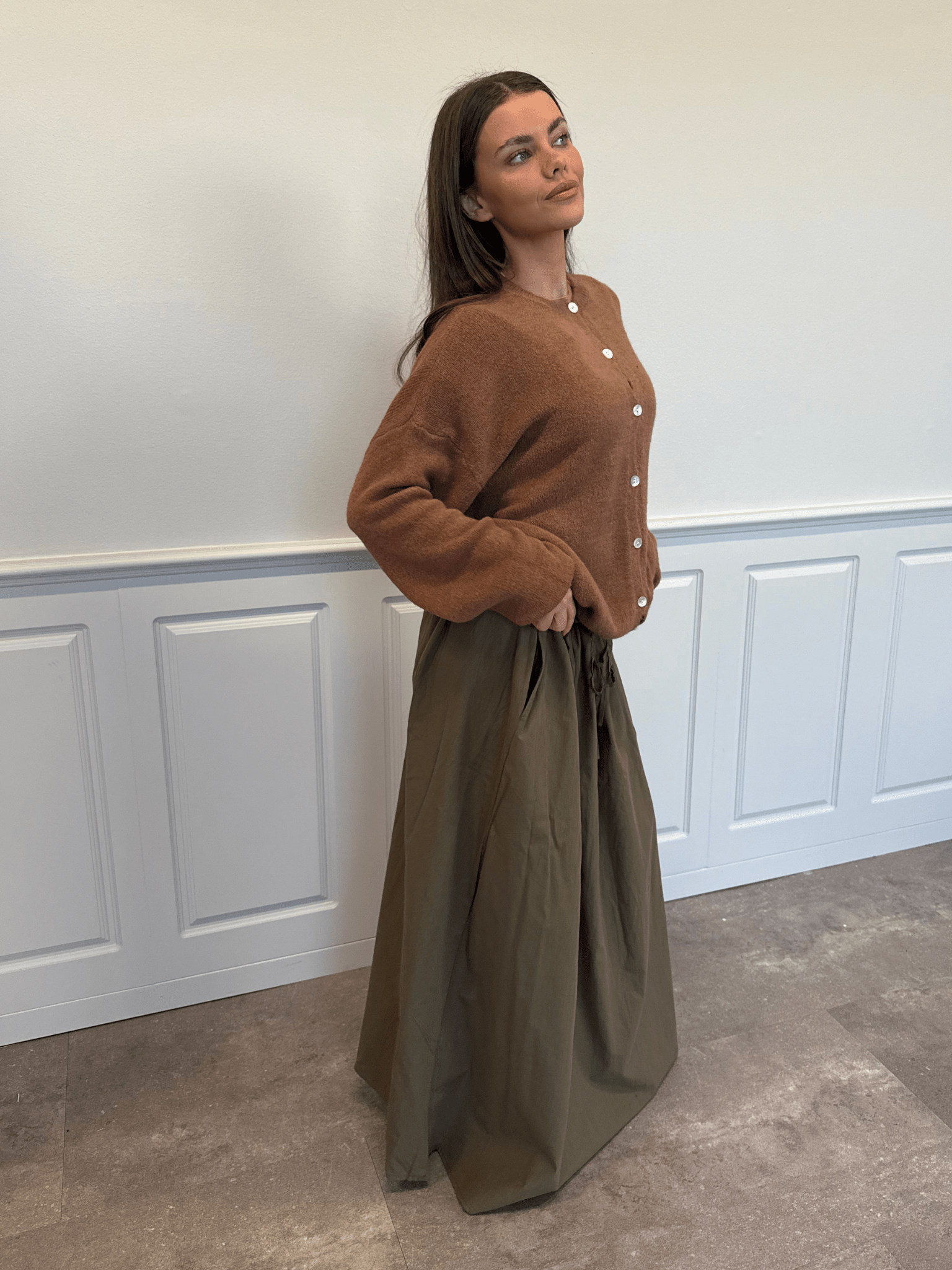 CARO MAXI SKIRT - ARMY