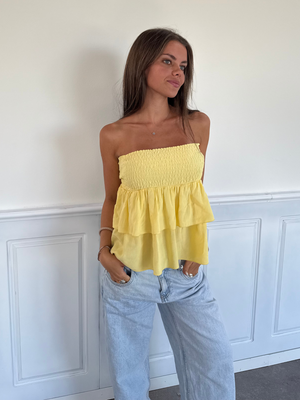 MILLA RUFFLE SKIRT - BUTTER YELLOW