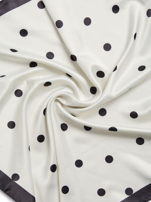 DONNIE SQUARE SCARF - WHITE/BLACK