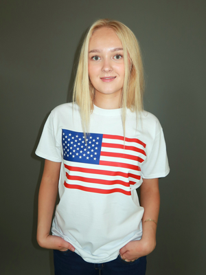 US FLAG T-SHIRT - HVID