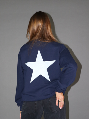 SNAKE STAR SWEAT (rygprint) - NAVY