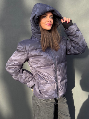 ISA DOWN JACKET - BLACK CAMO