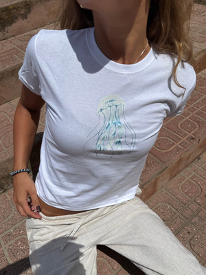 JELLY FISH, BABY TEE - HVID
