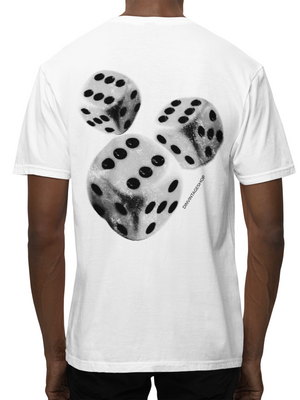 ROLLING DICES (rygprint) T-SHIRT - HVID