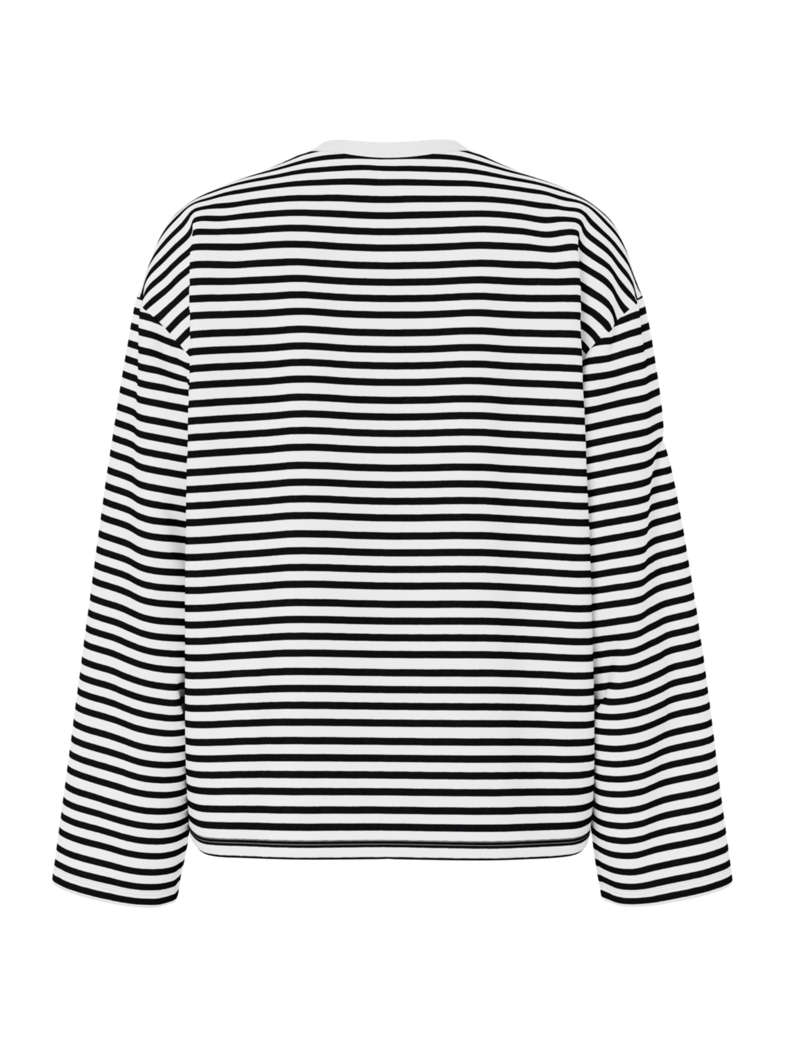 SADIE STRIPE TEE LS - CLOUD DANCER / SCHWARZ