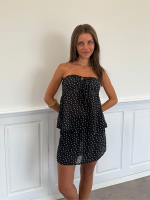MOANA TOP - BLACK DOTS