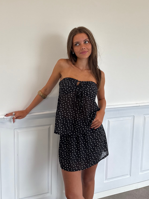 MOANA TOP - BLACK DOTS