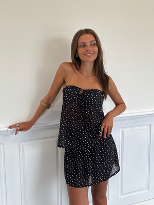 DONNA MINI SKIRT - BLACK DOT
