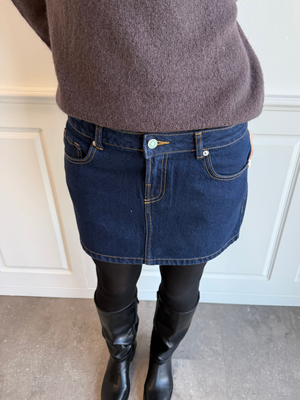 ESTHER DENIM MINI SKIRT - DARK BLUE